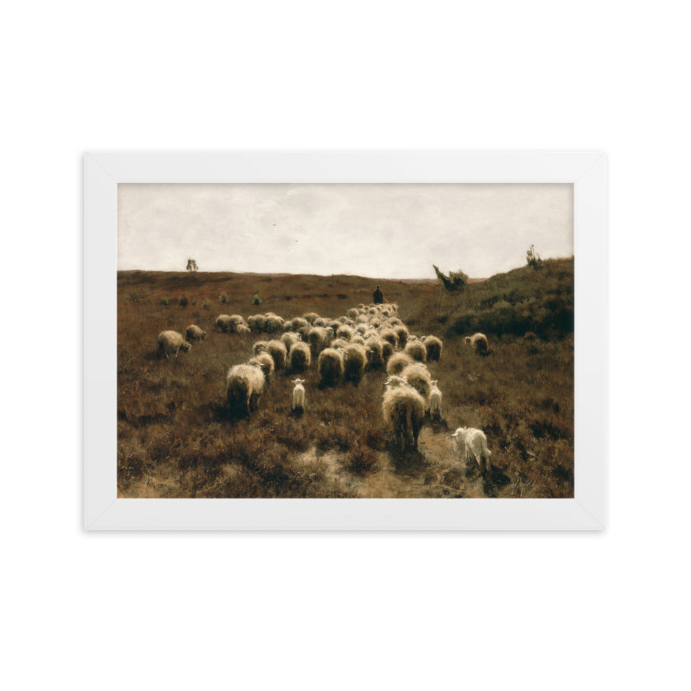 Poster - Anton Mauve, The Return of the Flock, Laren Weiß / 21×30 cm artlia