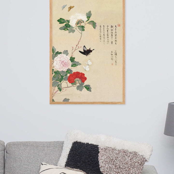 Poster - Blumen und Schmetterlinge artlia