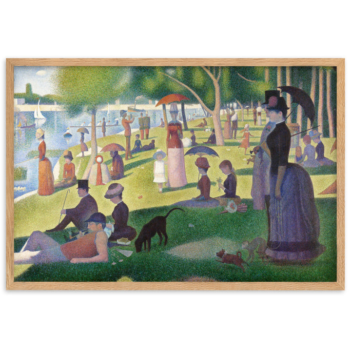Poster - Ein Sonntagnachmittag auf der Insel La Grande Jatte Oak / 61×91 cm artlia