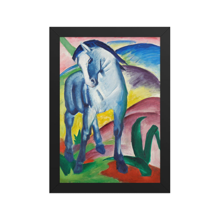 Poster - Franz Marc, Blaues Pferd I Schwarz / 21×30 cm artlia