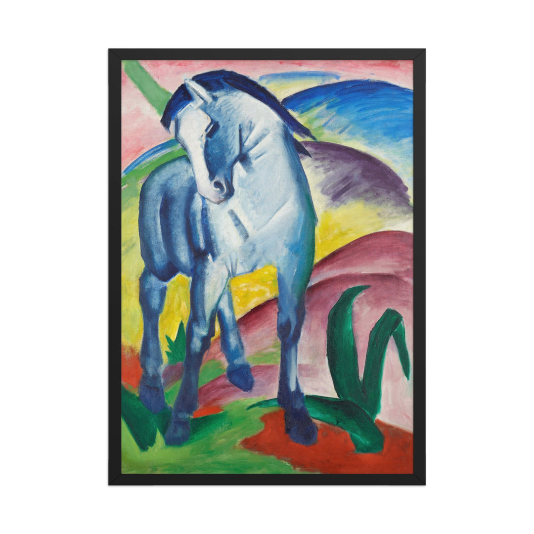 Poster - Franz Marc, Blaues Pferd I Schwarz / 50×70 cm artlia