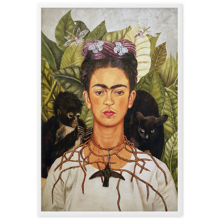 Poster - Frida Kahlo with Thorn Necklace and Hummingbird artlia