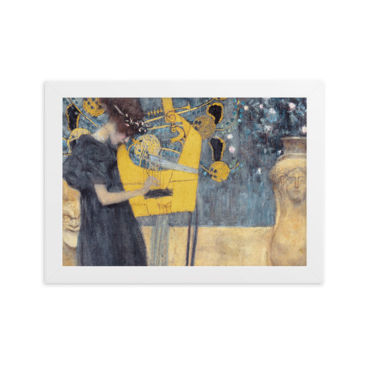 Poster - Gustav Klimt, Die Musik Weiß / 21×30 cm artlia