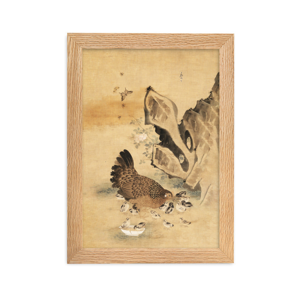 Poster - Henne und Küken, Byeon Sang-byeok Oak / 21×30 cm artlia
