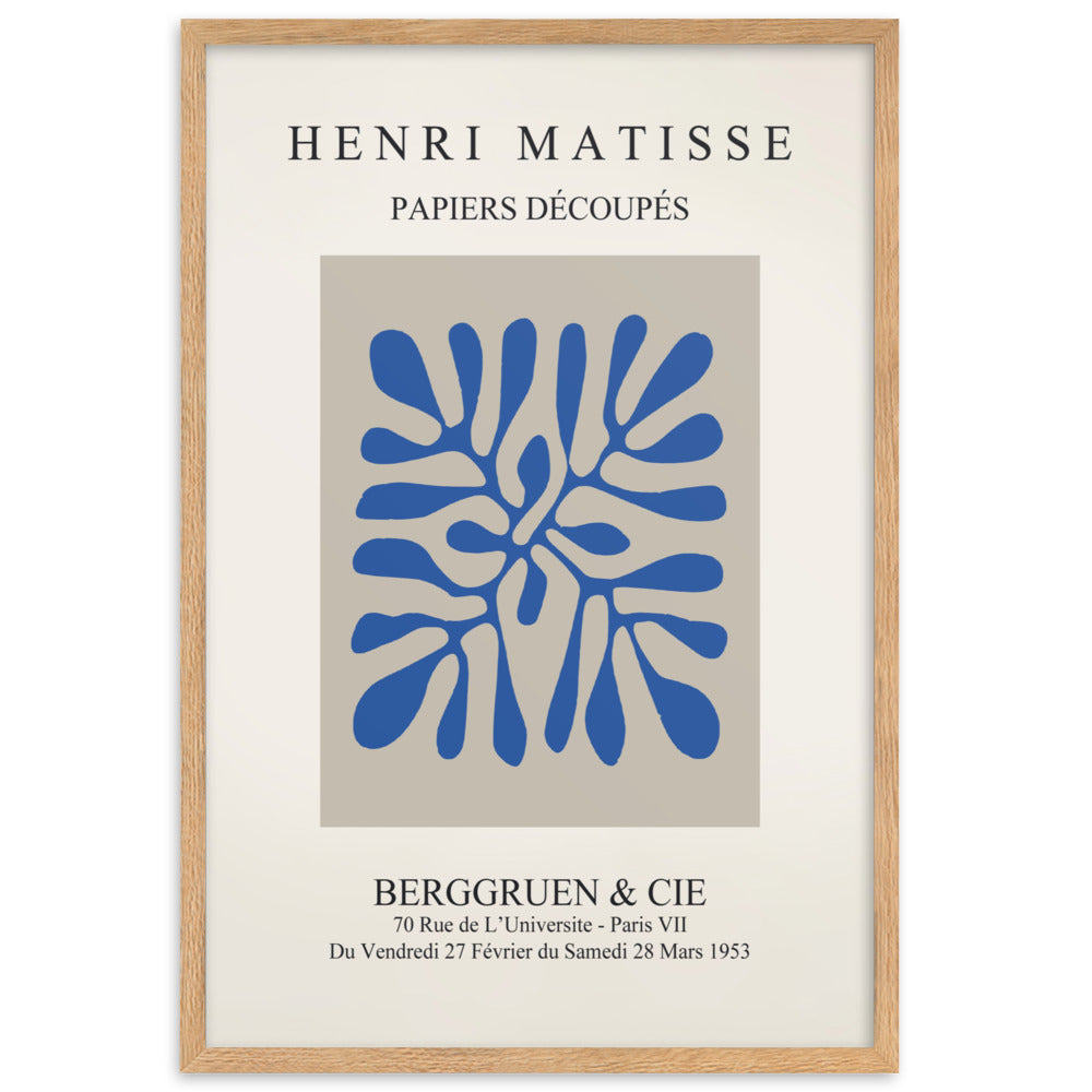 Poster - Henri Matisse, Papier Découpés blaue Blätter Oak / 61×91 cm artlia