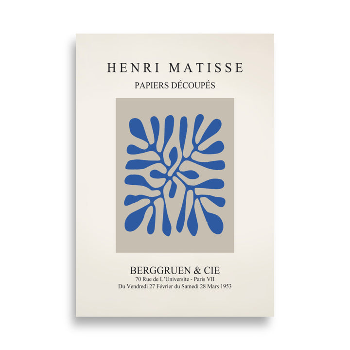 Poster - Henri Matisse, Papier Découpés blaue Blätter ohne Rahmen / 21×30 cm artlia