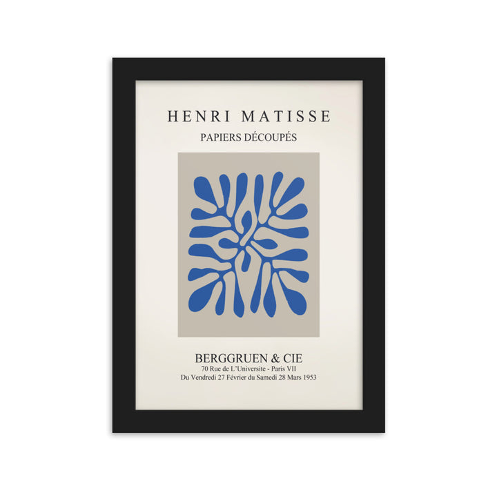 Poster - Henri Matisse, Papier Découpés blaue Blätter Schwarz / 21×30 cm artlia