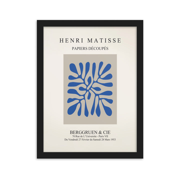Poster - Henri Matisse, Papier Découpés blaue Blätter Schwarz / 30×40 cm artlia
