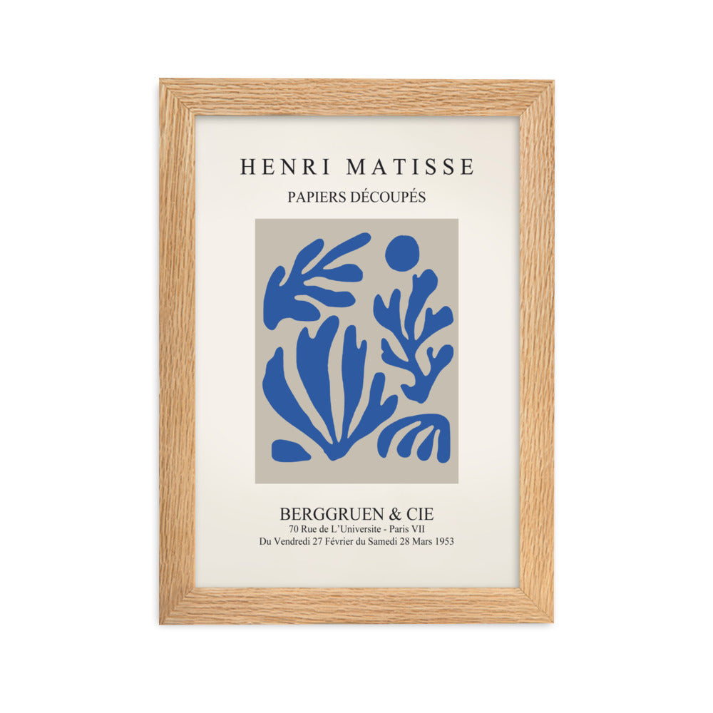 Poster - Henri Matisse, Papier Découpés blauer Garten I Oak / 21×30 cm artlia