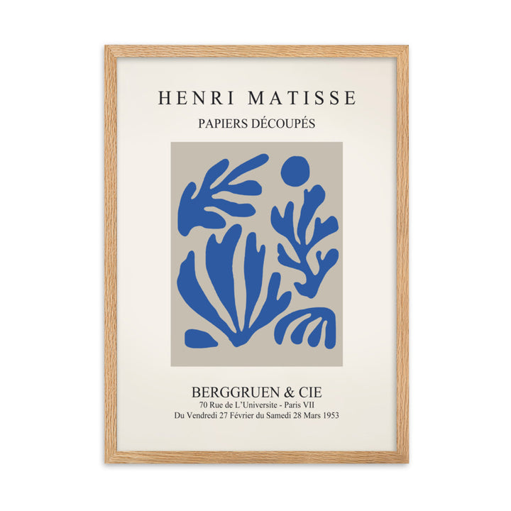 Poster - Henri Matisse, Papier Découpés blauer Garten I Oak / 50×70 cm artlia