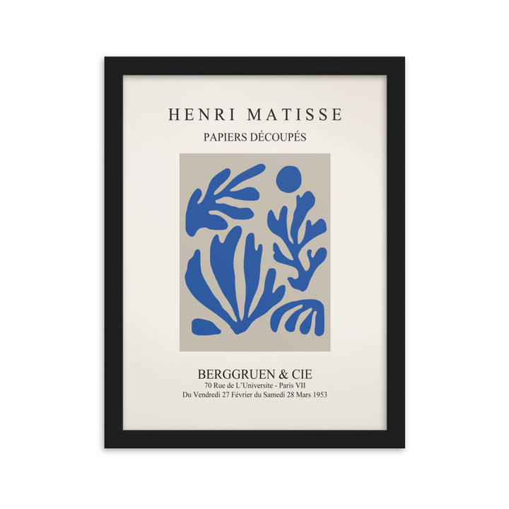 Poster - Henri Matisse, Papier Découpés blauer Garten I Schwarz / 30×40 cm artlia