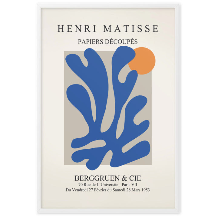 Poster - Henri Matisse, Papier Découpés blauer Garten II Weiß / 61×91 cm artlia