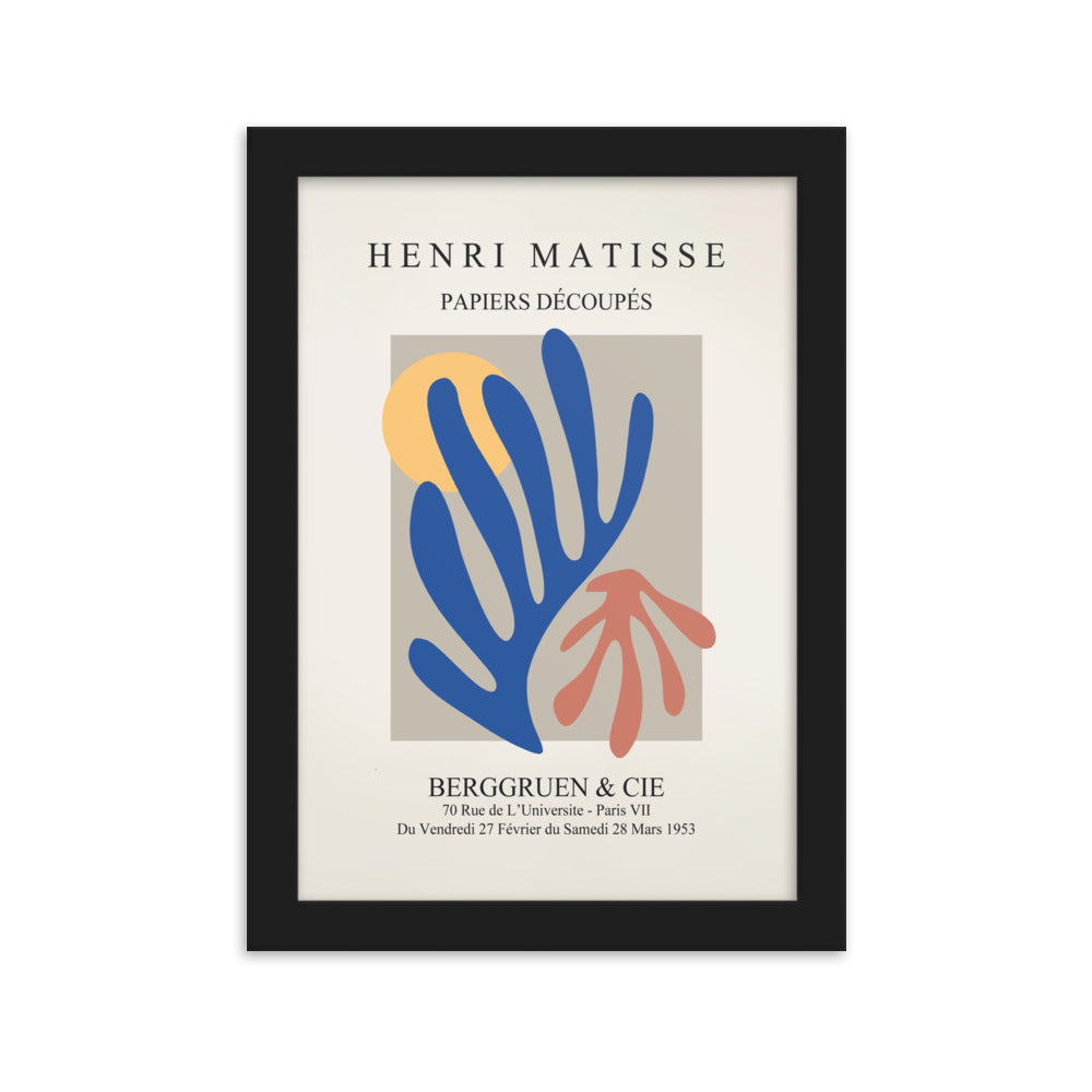 Poster - Henri Matisse, Papier Découpés bunter Garten Schwarz / 21×30 cm artlia