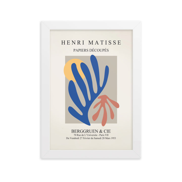 Poster - Henri Matisse, Papier Découpés bunter Garten Weiß / 21×30 cm artlia