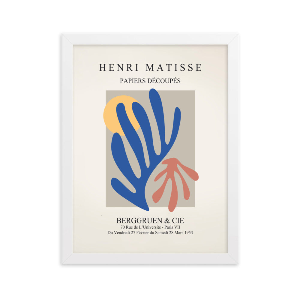 Poster - Henri Matisse, Papier Découpés bunter Garten Weiß / 30×40 cm artlia