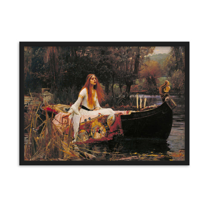 Poster - John William Waterhouse, Die Dame von Shalott Schwarz / 50×70 cm artlia