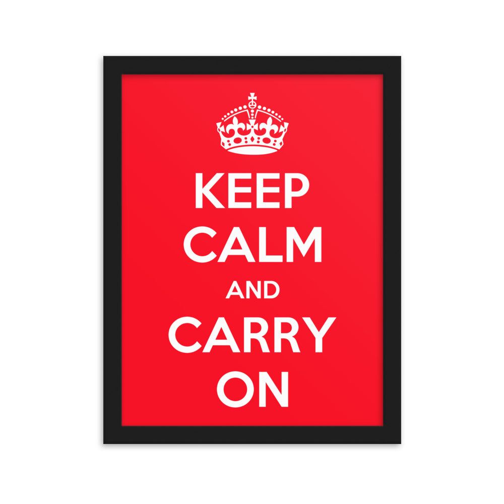 Poster - Keep Calm and Carry on Schwarz / 30×40 cm artlia