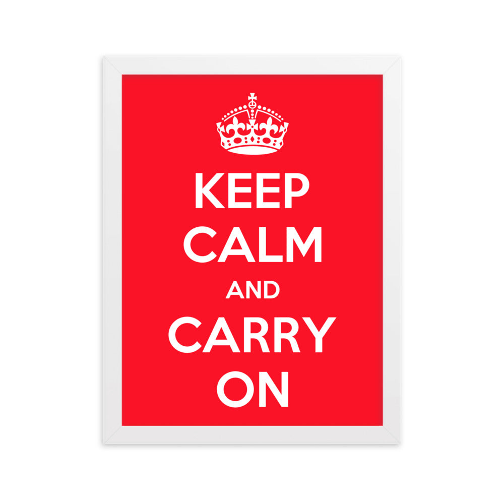 Poster - Keep Calm and Carry on Weiß / 30×40 cm artlia