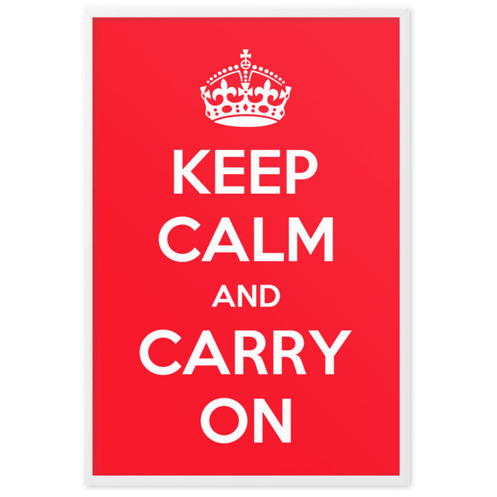 Poster - Keep Calm and Carry on Weiß / 61×91 cm artlia