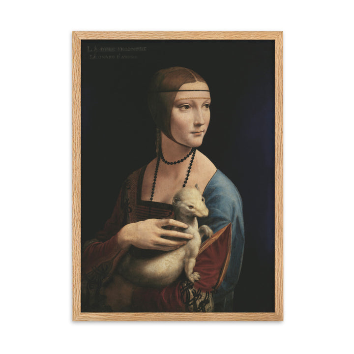 Poster - Leonardo da Vinci, Dame mit dem Hermelin Oak / 50×70 cm artlia