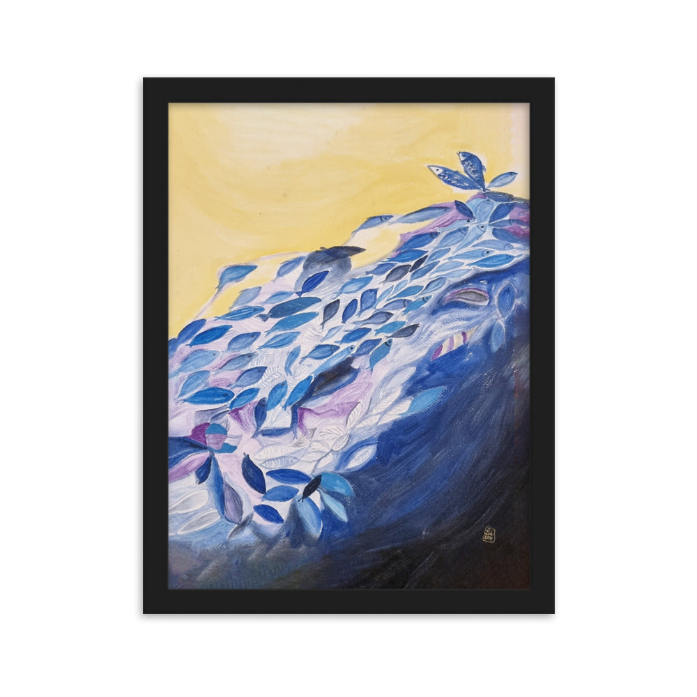 Poster - Lia Broecker-Jakob, Transzendenz der Fische Schwarz / 30×40 cm artlia