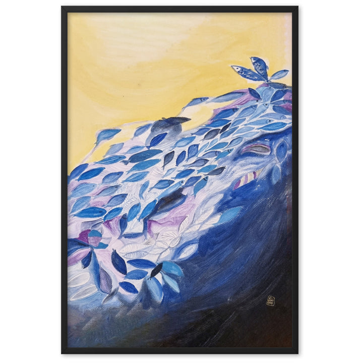 Poster - Lia Broecker-Jakob, Transzendenz der Fische Schwarz / 61×91 cm artlia