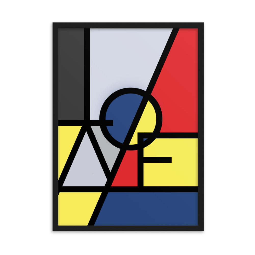 Poster - "LOVE" im Stil von Mondrian Schwarz / 50×70 cm artlia
