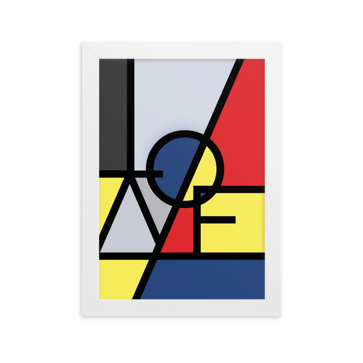 Poster - "LOVE" im Stil von Mondrian Weiß / 21×30 cm artlia