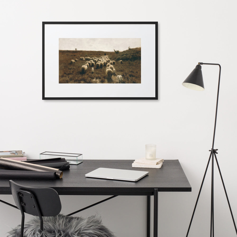 Poster mit Passepartout - Anton Mauve, The Return of the Flock, Laren artlia