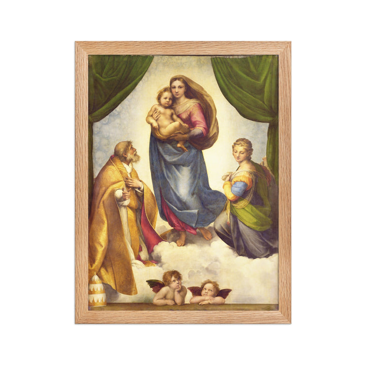 Poster - Raffaello Sanzio da Urbino, Die Sixtinische Madonna Oak / 30×40 cm artlia