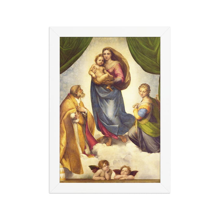 Poster - Raffaello Sanzio da Urbino, Die Sixtinische Madonna Weiß / 21×30 cm artlia