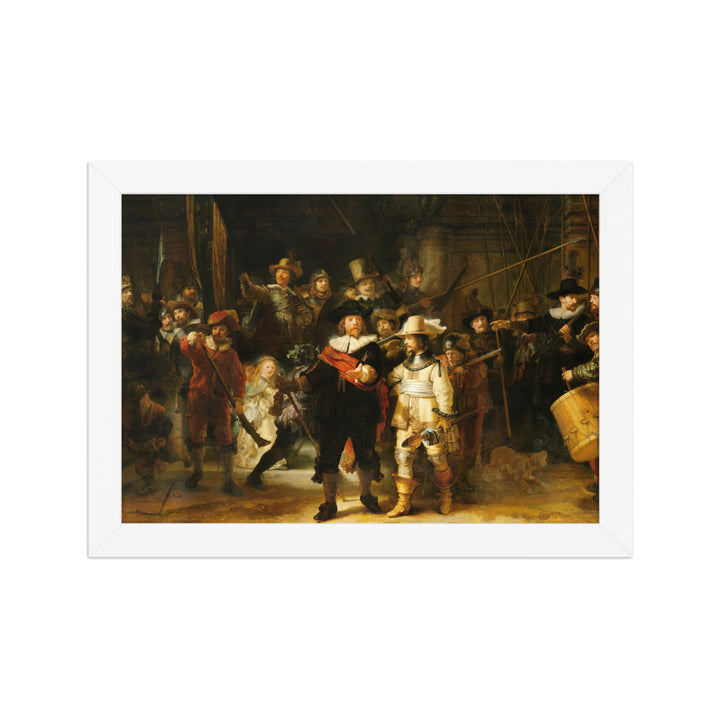 Poster - Rembrandt van Rijn, Die Nachtwache Weiß / 21×30 cm artlia