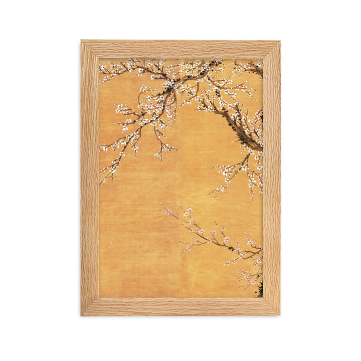 Poster - Rote und weiße Pflaumenblüten Oak / Teil 1 / 21×30 cm artlia