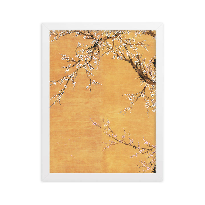 Poster - Rote und weiße Pflaumenblüten Weiß / Teil 1 / 30×40 cm artlia