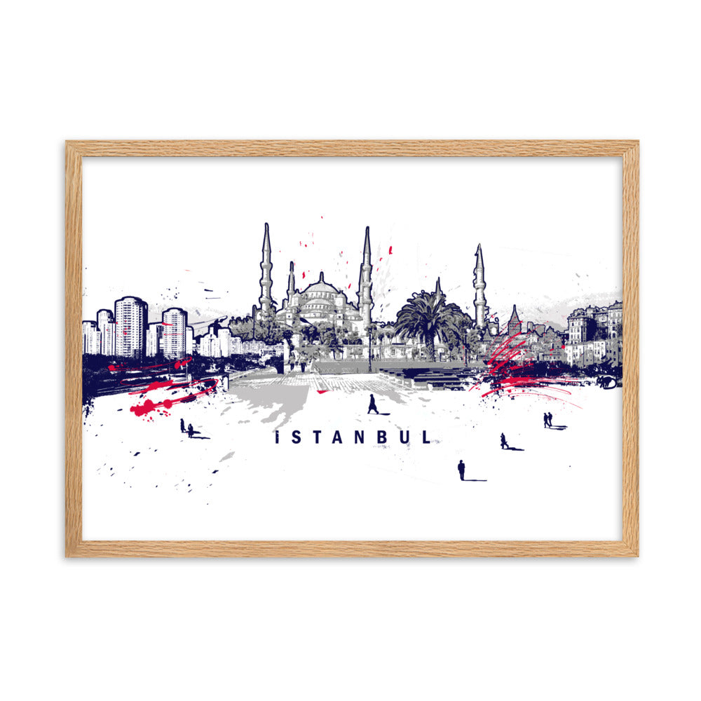 Poster - Skyline Istanbul Oak / 50×70 cm artlia