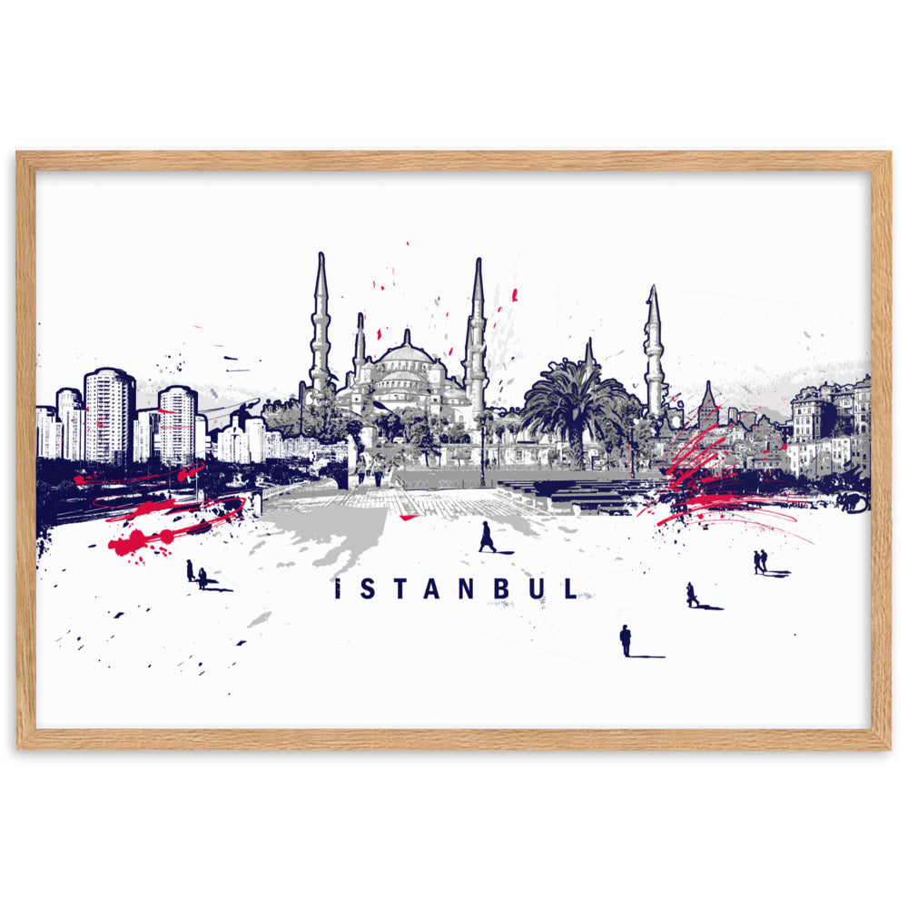 Poster - Skyline Istanbul Oak / 61×91 cm artlia