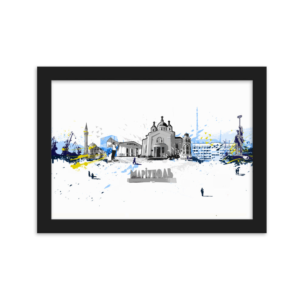 Poster - Skyline Mariupol Schwarz / 21×30 cm artlia