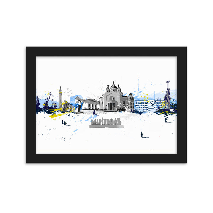 Poster - Skyline Mariupol Schwarz / 21×30 cm artlia