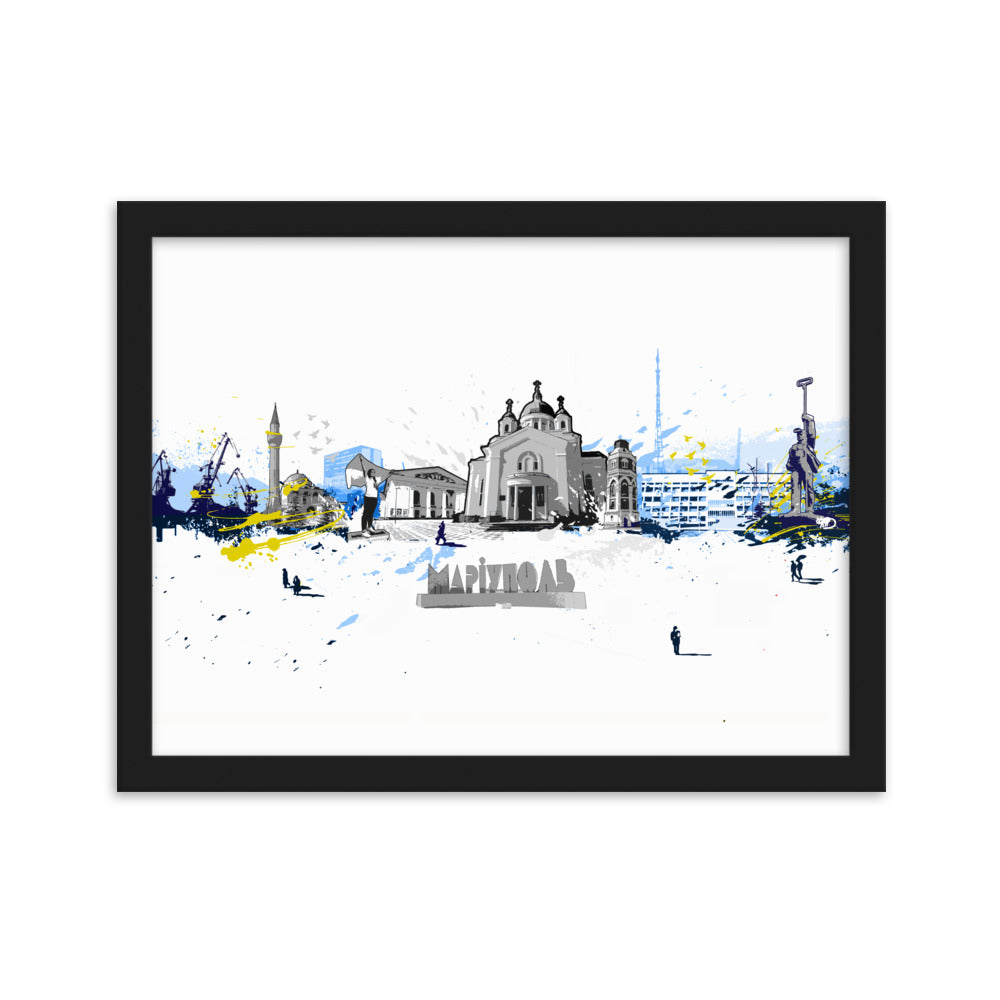 Poster - Skyline Mariupol Schwarz / 30×40 cm artlia