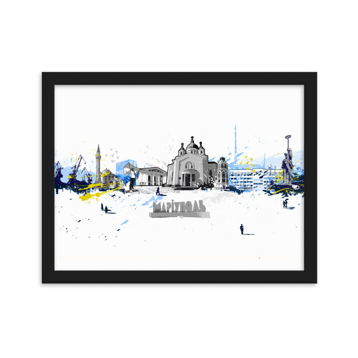 Poster - Skyline Mariupol Schwarz / 30×40 cm artlia