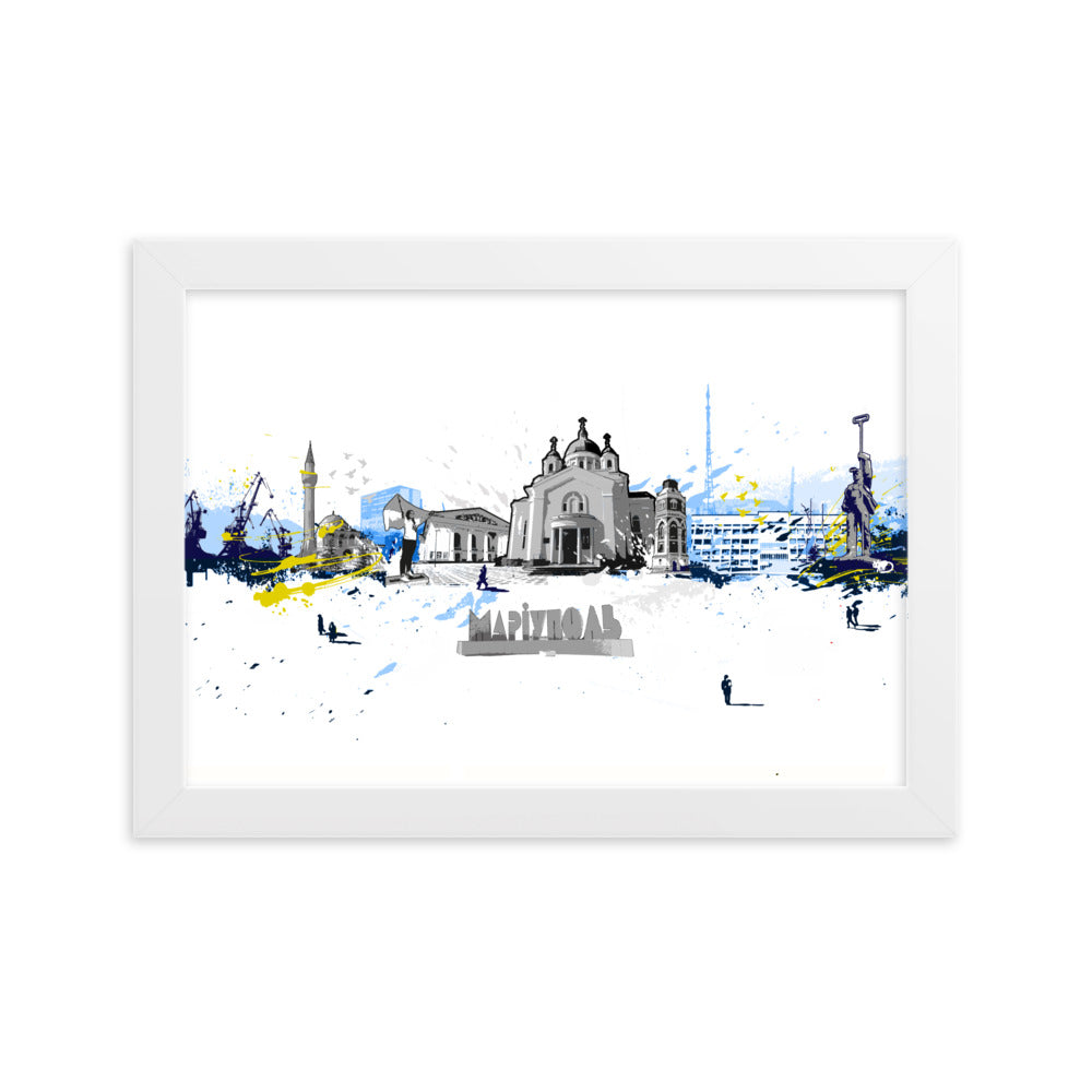 Poster - Skyline Mariupol Weiß / 21×30 cm artlia