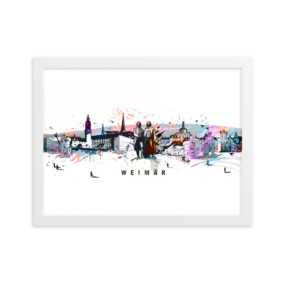Poster - Skyline Weimar Weiß / 30×40 cm artlia