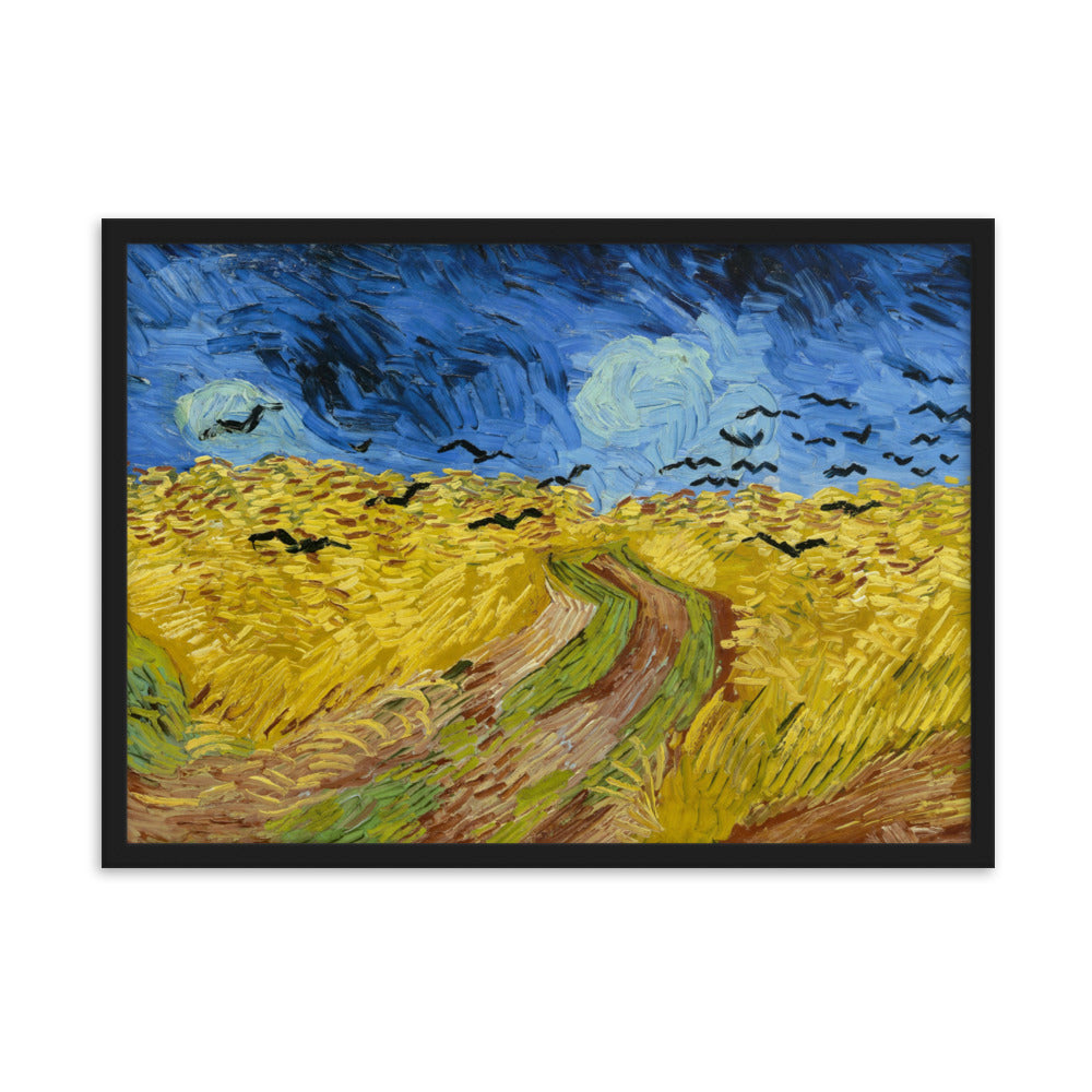 Poster - Van Gogh, Weizenfeld mit Krähen Schwarz / 50×70 cm artlia