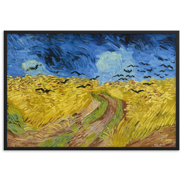 Poster - Van Gogh, Weizenfeld mit Krähen Schwarz / 61×91 cm artlia