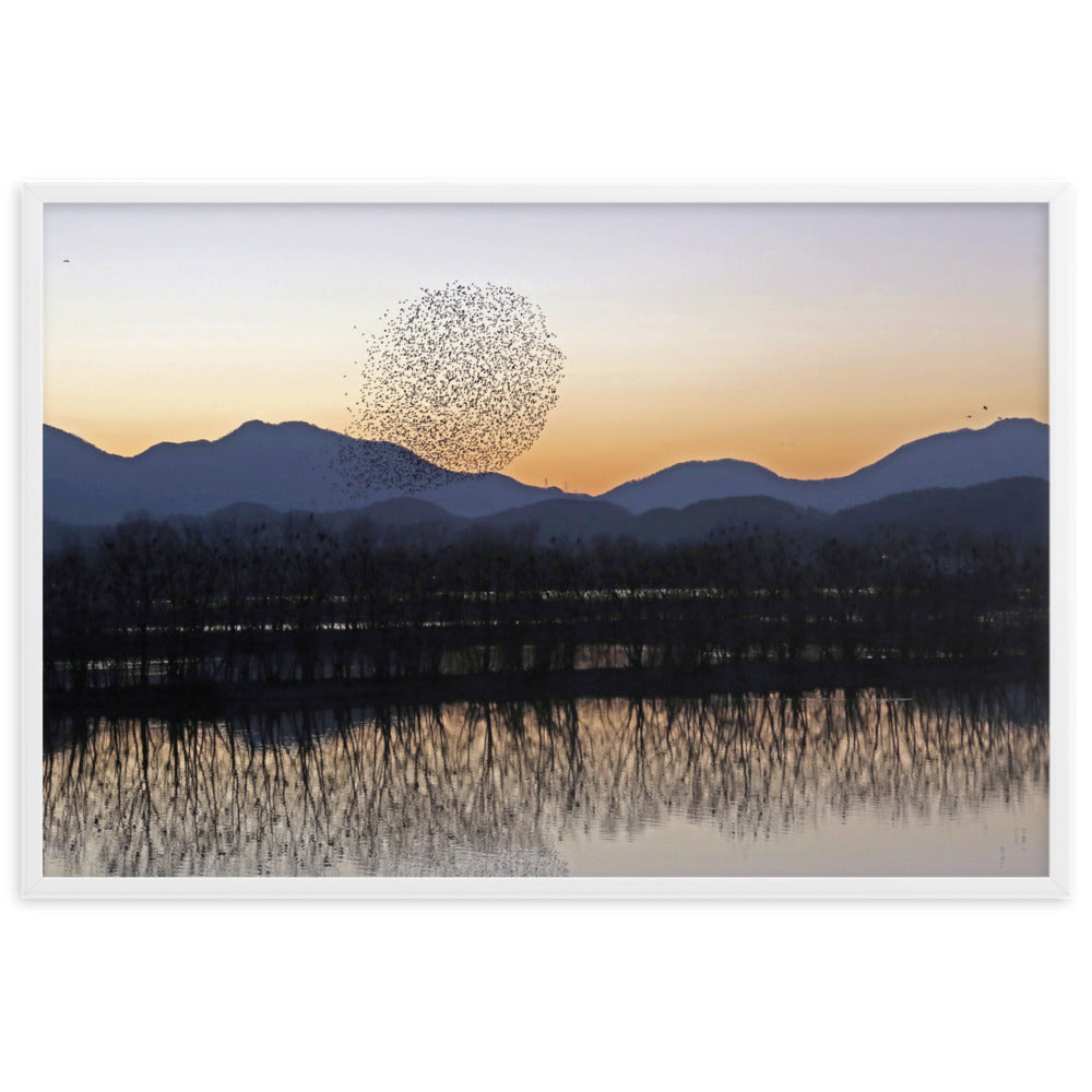 Sonnenuntergang im Junam-Wasserreservoir - Poster artlia