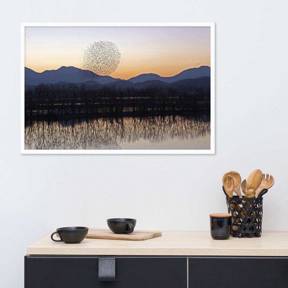 Sonnenuntergang im Junam-Wasserreservoir - Poster artlia