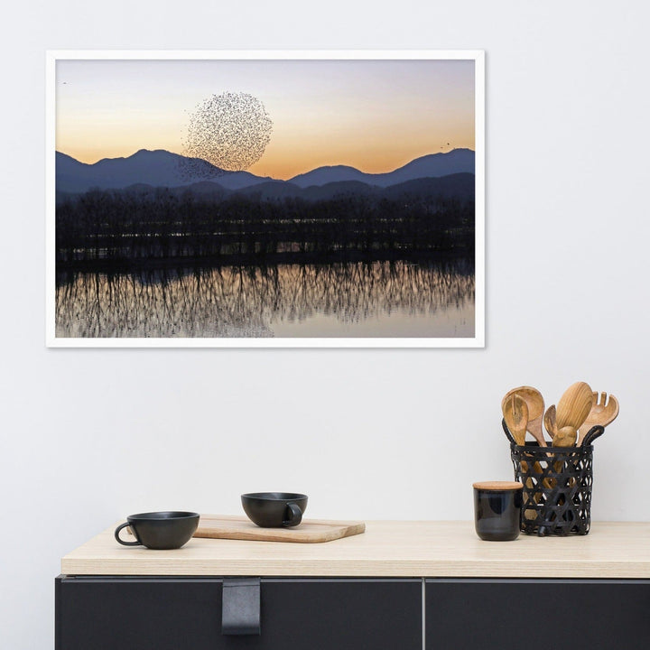 Sonnenuntergang im Junam-Wasserreservoir - Poster artlia