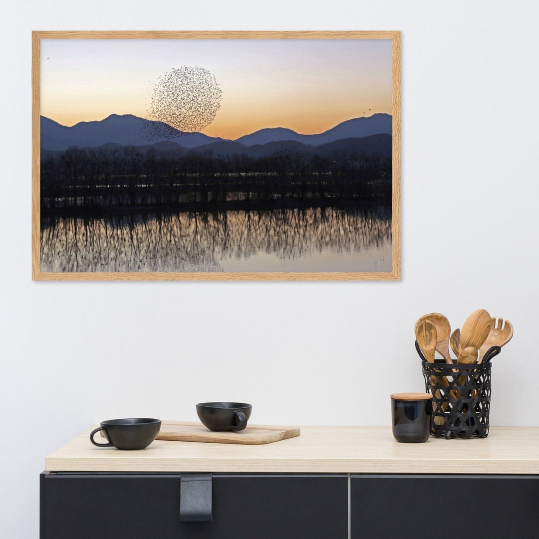 Sonnenuntergang im Junam-Wasserreservoir - Poster artlia