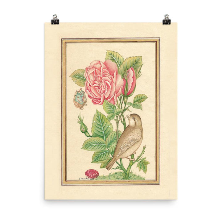 Blumen und der Vogel - Poster 30x41 cm artlia