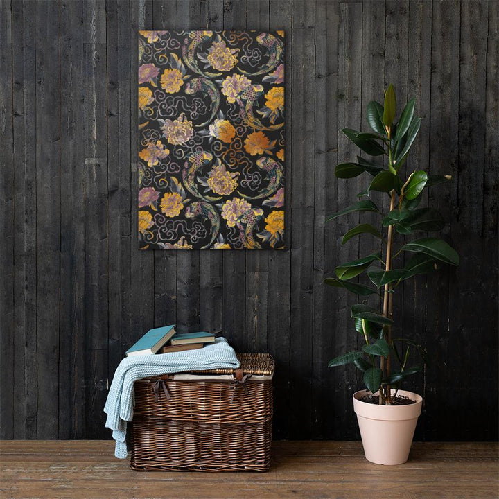 Blumen und Kois - Leinwand artlia